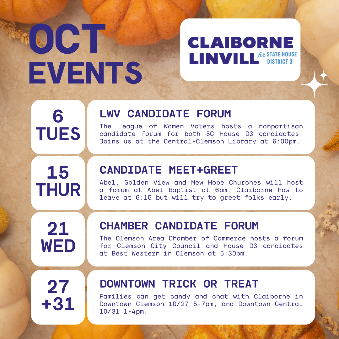 calendar of October events